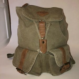 Enrico Benetton Army-Styled Canvas Backpack NWOT